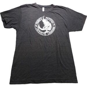 American Apparel Men Large Primos Peppers T Shirt Tri Blend Black Paper Thin USA